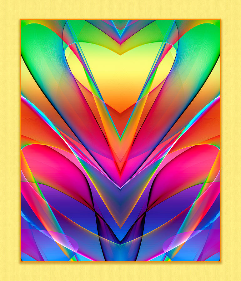 Rainbow Hearts Digital Art by Rick Wicker