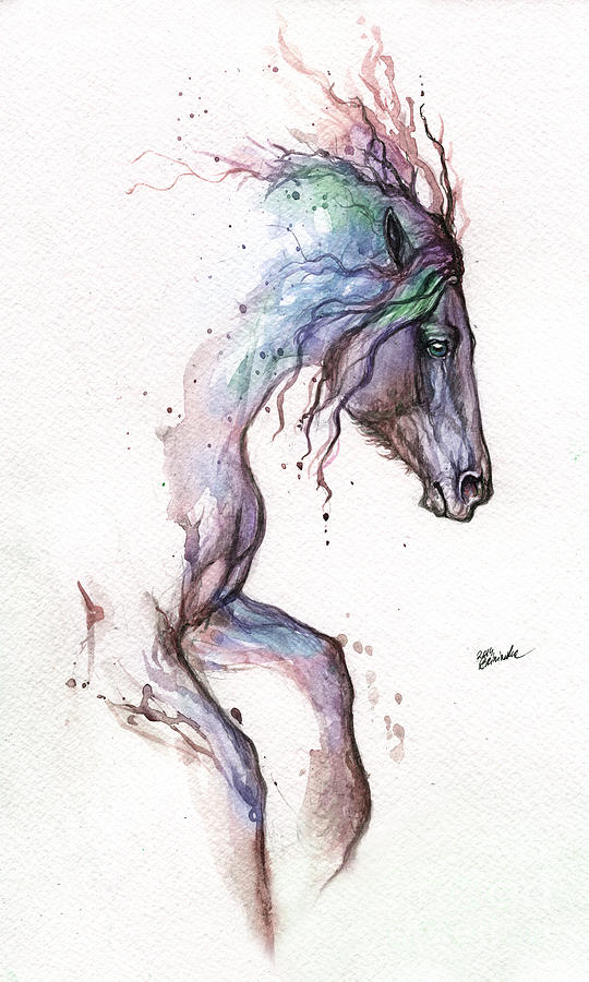 Rainbow Horse Painting by Ang El