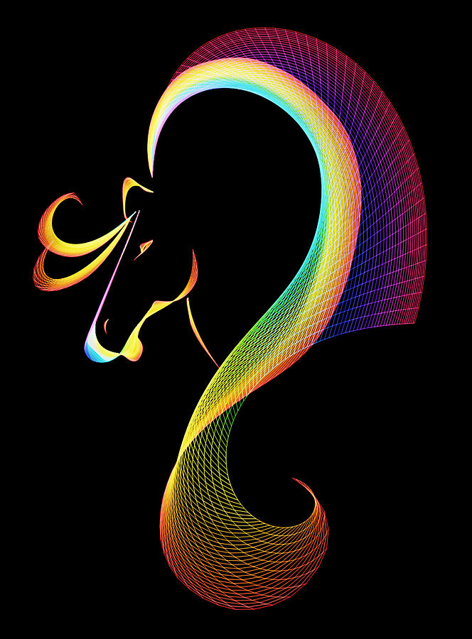 Rainbow Horse Digital Art by Shannon Story