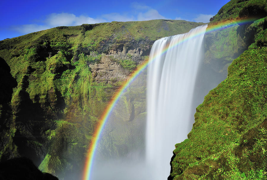 Rainbow In Skogafoss Waterfall, Iceland Photograph by Nora Carol Photography