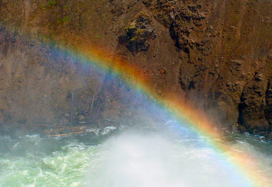 Yellowstone National Park Photograph - Rainbow in Yellowstone River by Mountain Femme