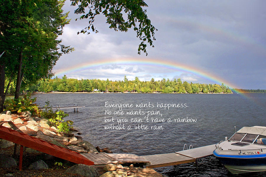 Rainbow Inspirational Quote Photograph by Barbara West