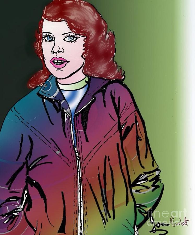 Rainbow Jacket Drawing by Joan-Violet Stretch