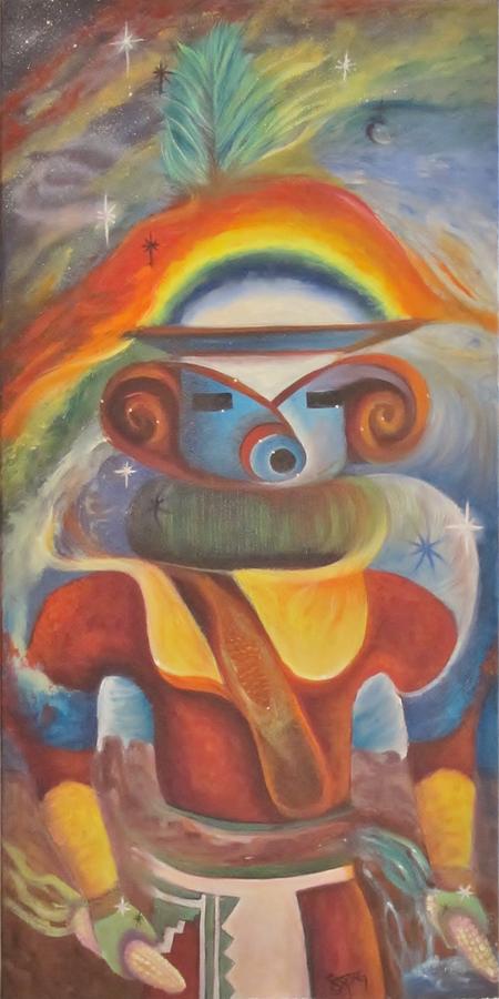 Rainbow Kachina Painting by Sherry Strong