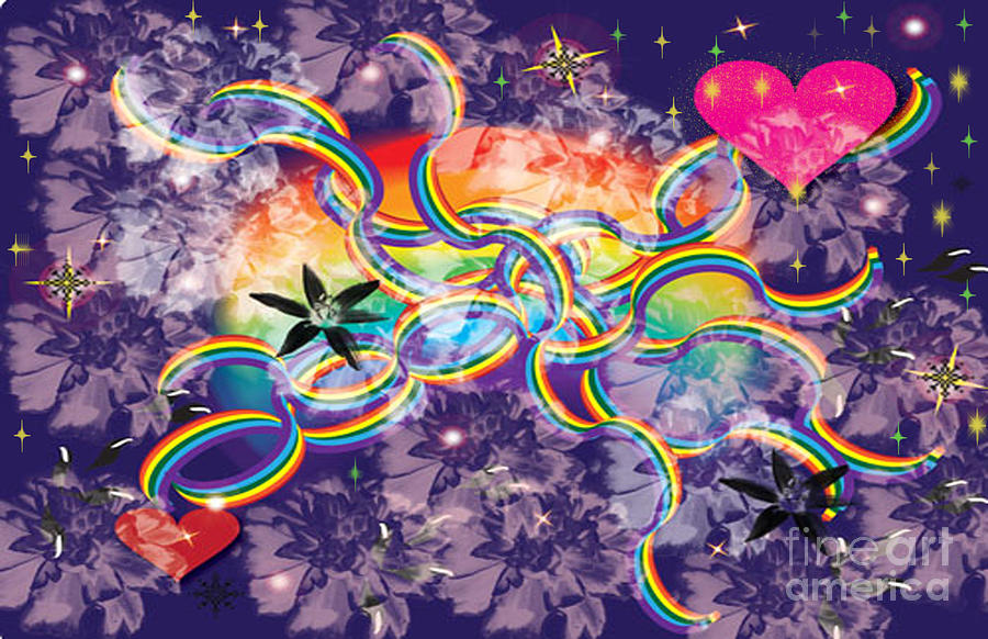 Rainbow Love Space Digital Art by Kim Prowse