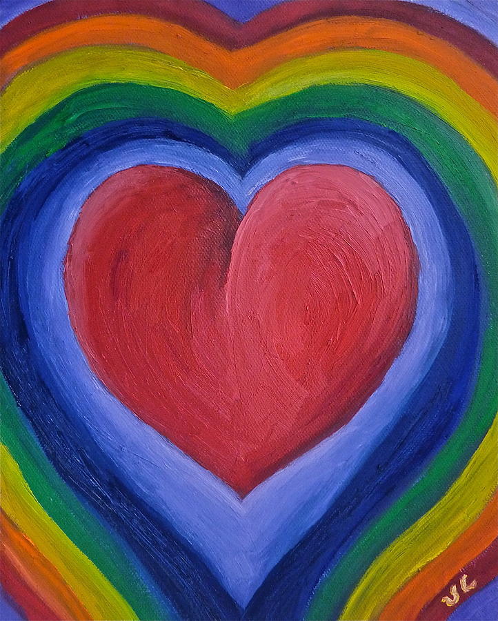Rainbow Love Painting by Victoria Lakes
