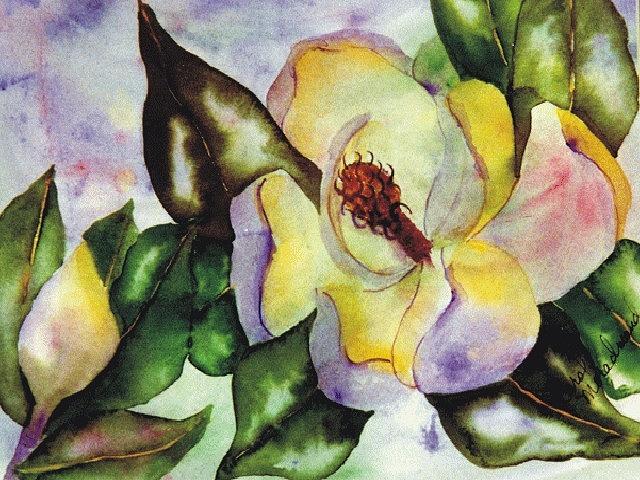 Flower Painting - Colorful Magnolia by Carol Denna