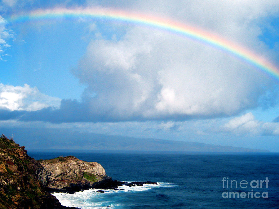 Whale Photograph - Rainbow Maui Hawaii by Jerome Stumphauzer