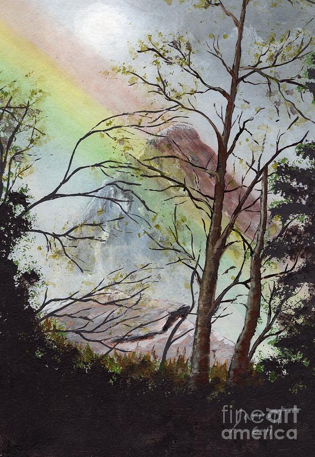 Mountain Painting - Rainbow mountain by K Alan Jarrett