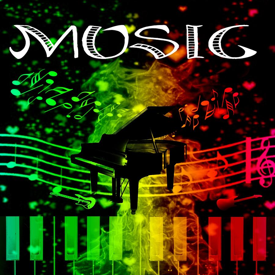 Music Digital Art - Rainbow Musical Artwork by Courtney Dutton