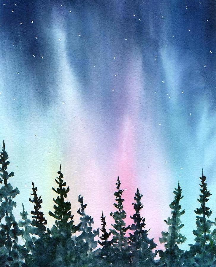Night Skys Painting - Rainbow Night by Pamela Lee