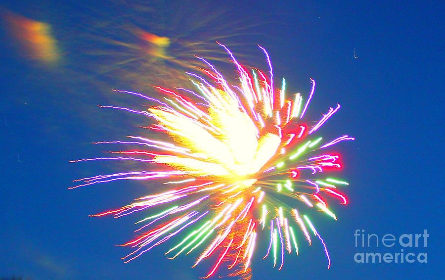 Rainbow Of Color Abstract Fireworks Photograph by Judy Palkimas
