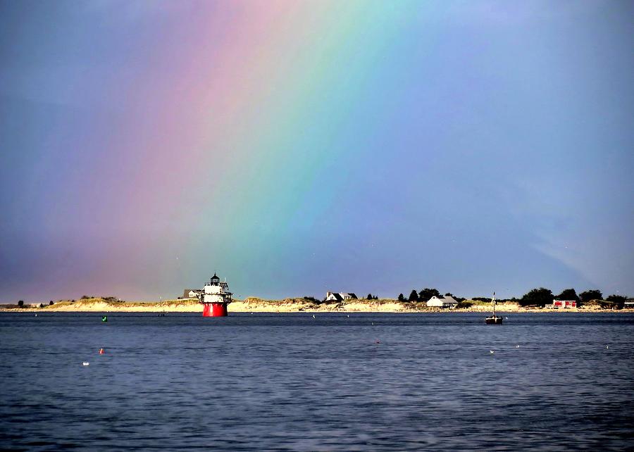 Rainbow over Bug Light Photograph by Janice Drew