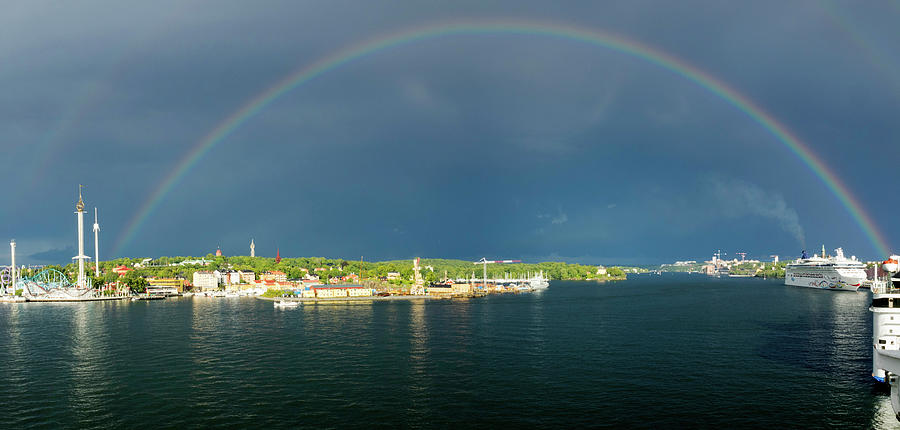 Rainbow Over Djurgarden Island Photograph by Panoramic Images