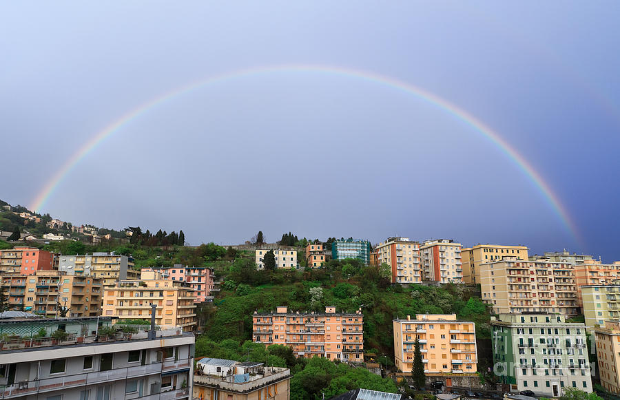Nature Photograph - rainbow over Genova by Antonio Scarpi