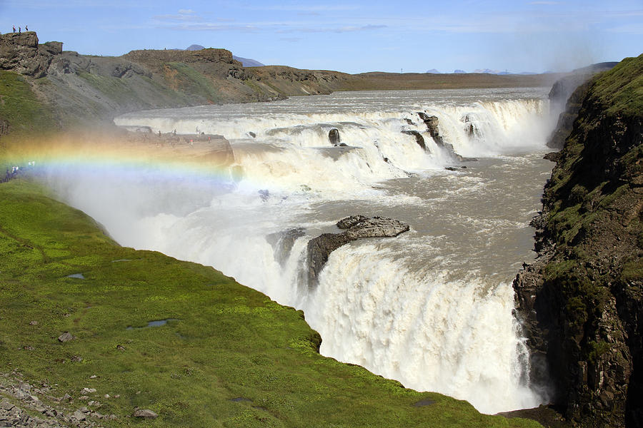Rainbow Over Gullfoss Waterfall Iceland Photograph by Duncan Usher