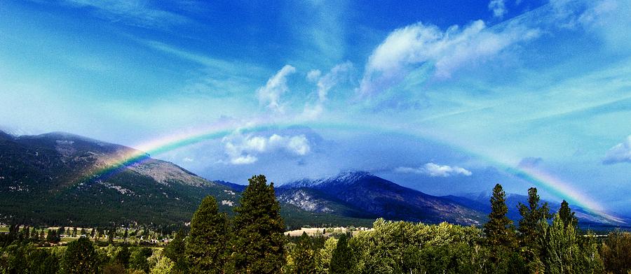 Rainbow over Hamilton Montana Photograph by Joseph J Stevens