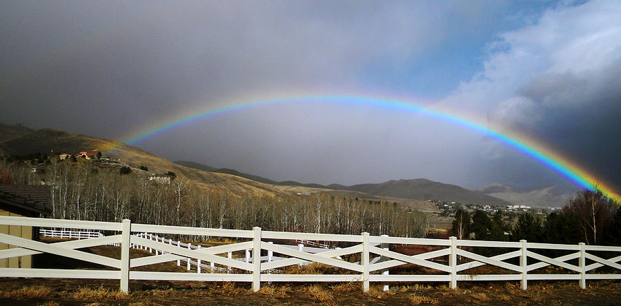 Rainbow Over Horse Ranch Photograph by Frank Wilson
