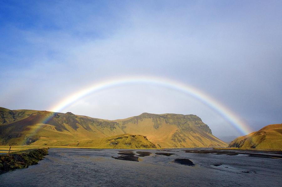 Rainbow Over Iceland Photograph by Steve Allen/science Photo Library
