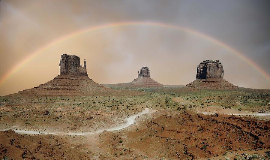 Rainbow Over Monument Valley Photograph by Renee Hardison