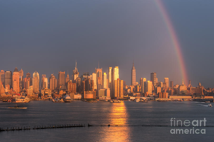 Rainbow Over New York City I Photograph by Clarence Holmes