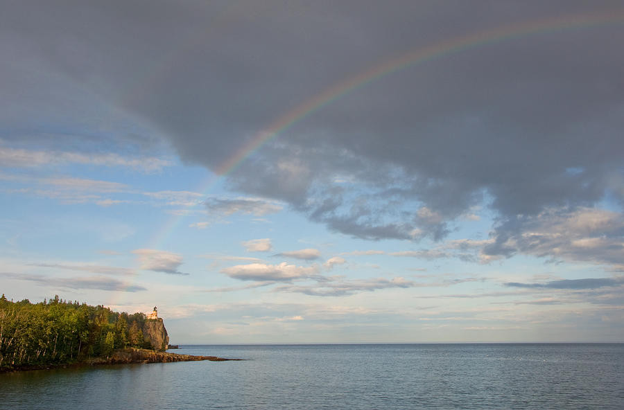 Rainbow Over Split Rock Photograph by Gerald DeBoer