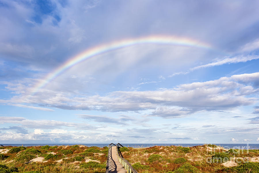 Rainbow over the Beach Amelia Island Florida Photograph by Dawna Moore Photography