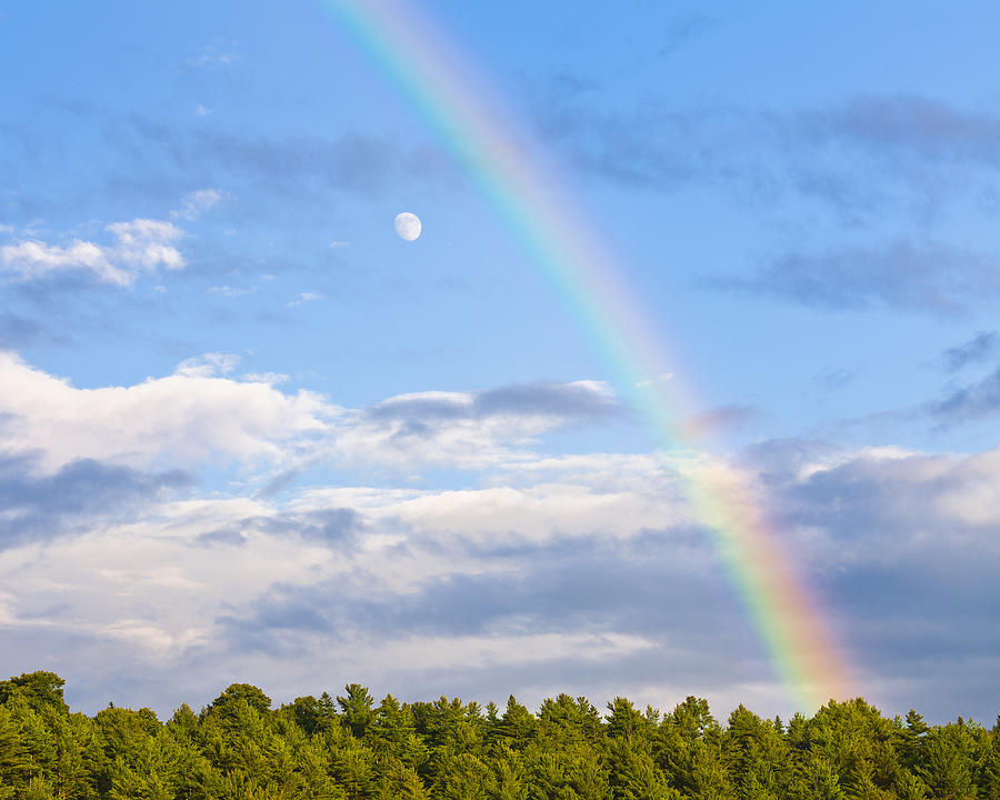 Rainbow Over The Moon Photograph by Alan L Graham
