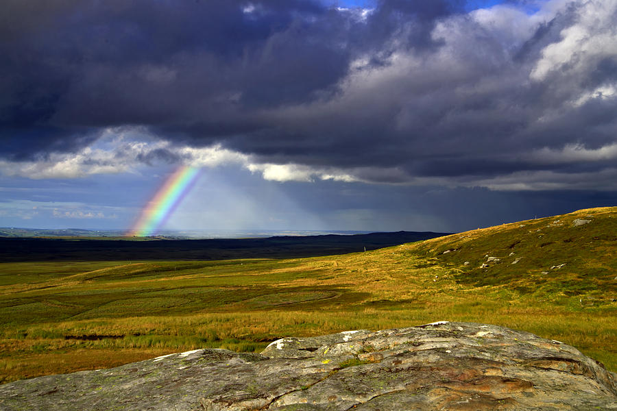 Rainbow over Yorkshire Moors - Tann Hill Photograph by Martyn Arnold