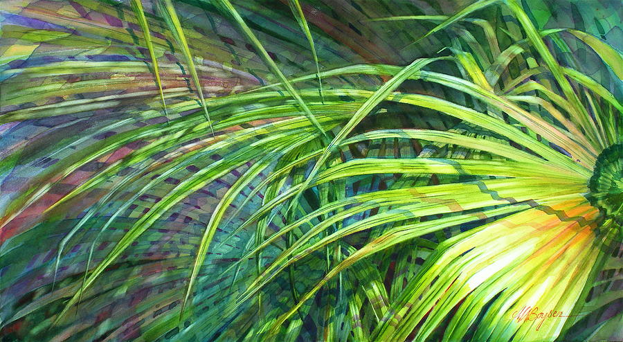 Palms Painting - Rainbow Palms by Maryann Boysen