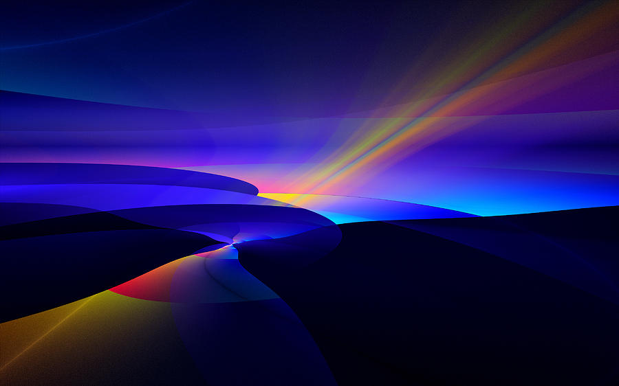 Digital Digital Art - Rainbow Pathway by Gary Blackman