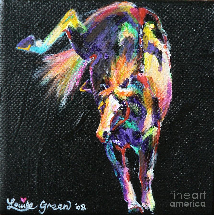 Rainbow Pony Painting by Louise Green