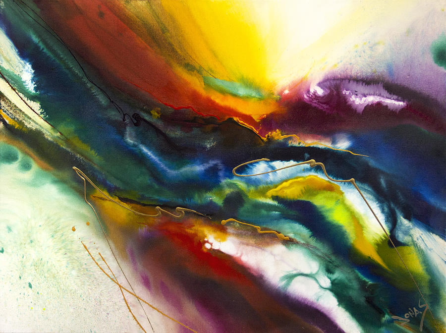 Abstract Painting - Rainbow River by Jonas Gerard