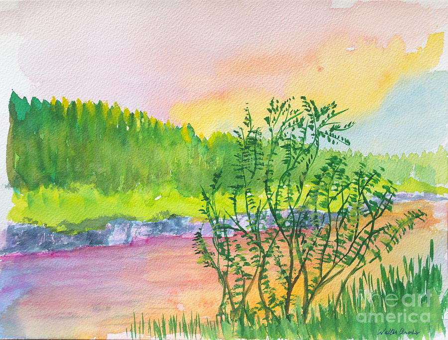Rainbow River Painting by Walt Brodis