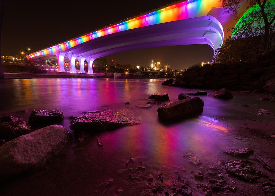 Minneapolis Skyline Photograph - Rainbow Road by Christopher Broste