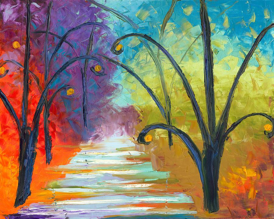 Nature Painting - Rainbow Road by Jessilyn Park