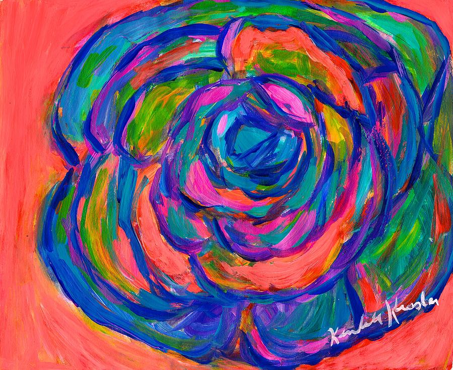 Rainbow Rose Painting by Kendall Kessler