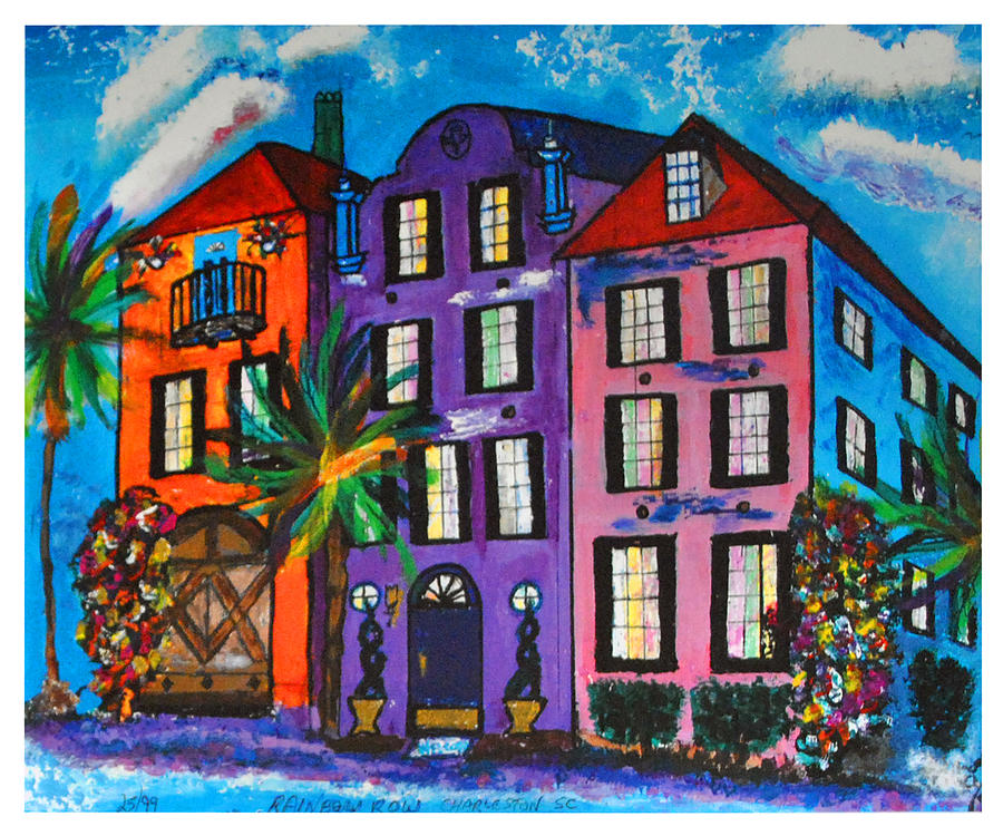 Impressionism Painting - Rainbow Row - Charleston by Ricardo Of Charleston