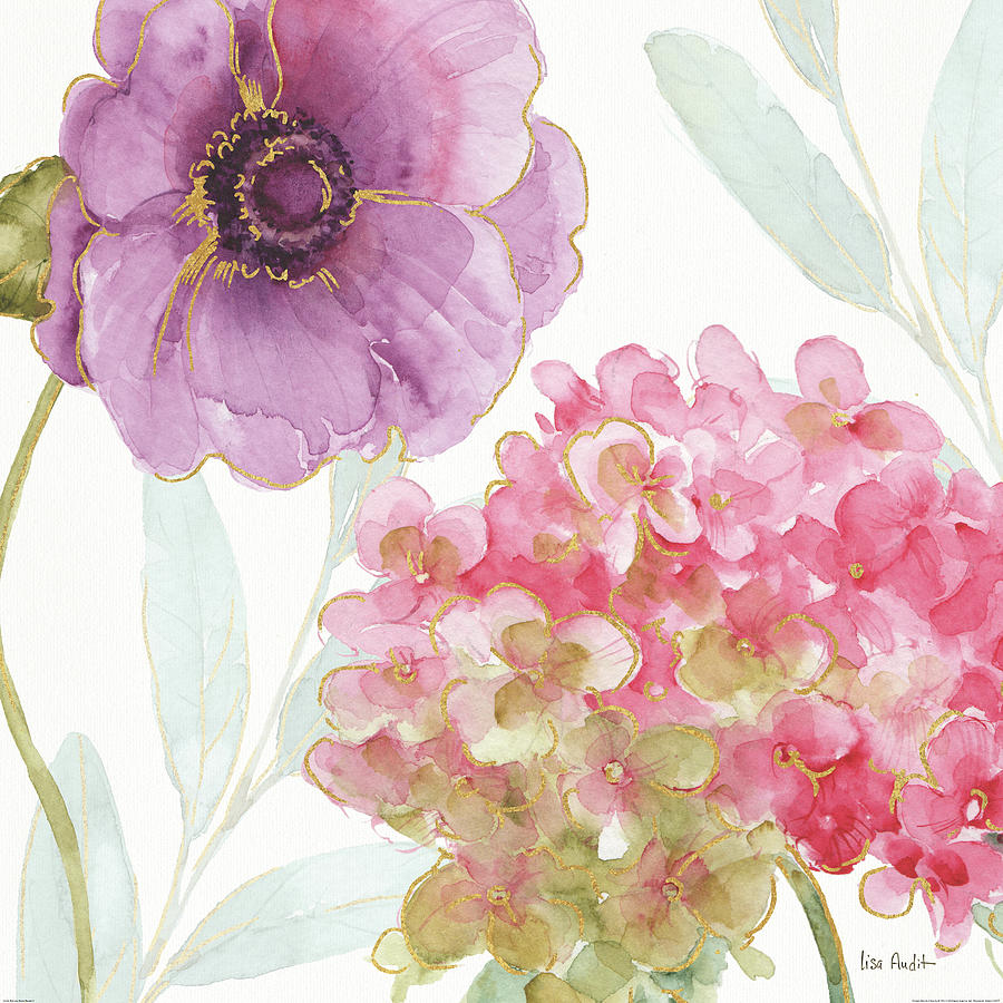 Flower Painting - Rainbow Seeds Flowers V by Lisa Audit
