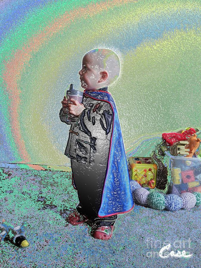 Toy Digital Art - Rainbow Sherbet Little Ninja Boy by Feile Case