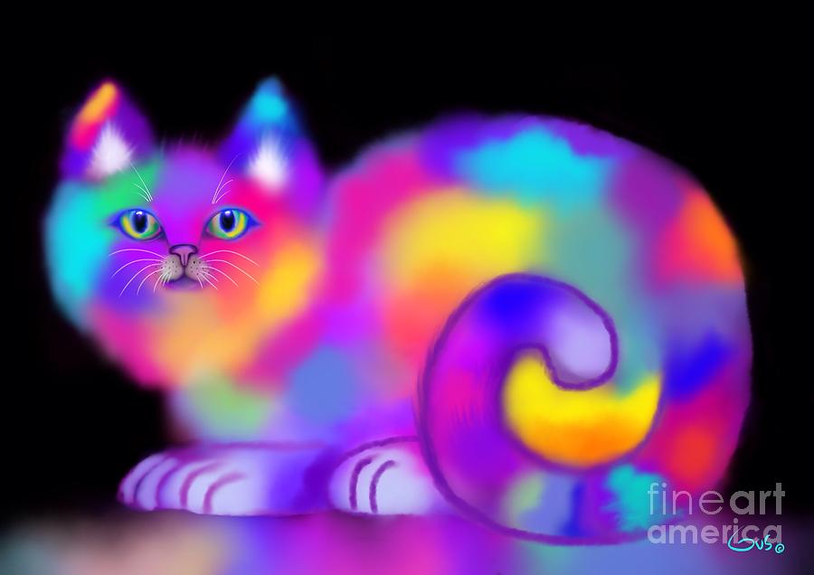 Rainbow Soft Kitty  Digital Art by Nick Gustafson