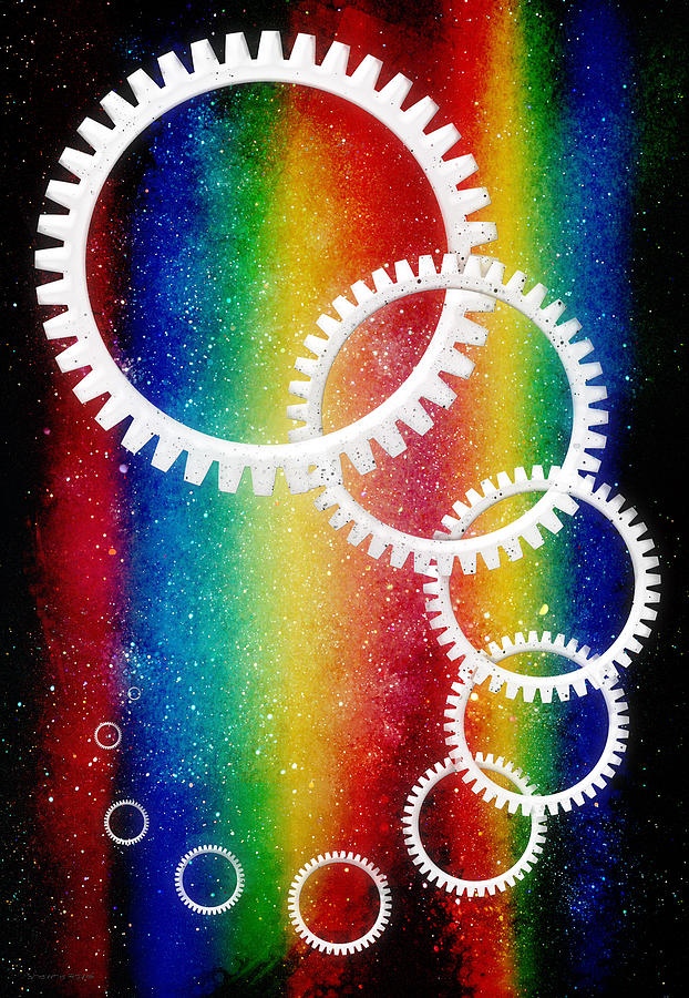 Space Digital Art - Rainbow Space Highway by Shawna Rowe