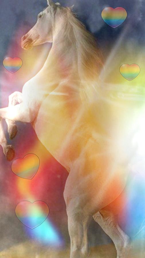 Rainbow Stallion Digital Art by Maria Urso