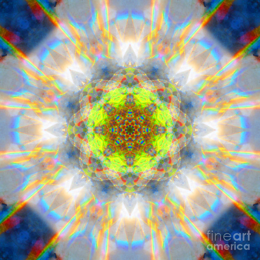 Rainbow Photograph - Rainbow Starburst Mandala by Susan Bloom
