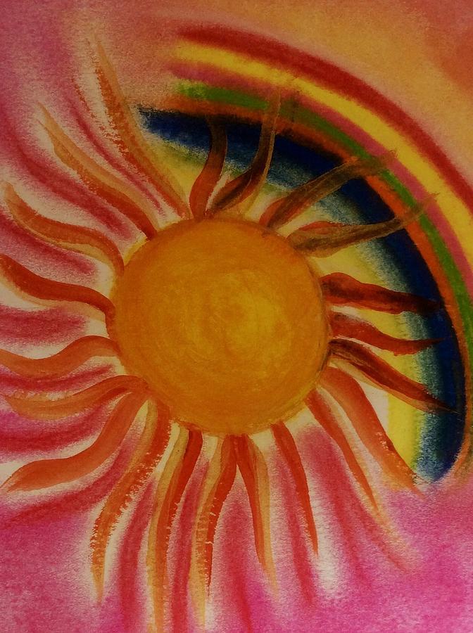 Rainbow sun Pastel by Yone King - Fine Art America