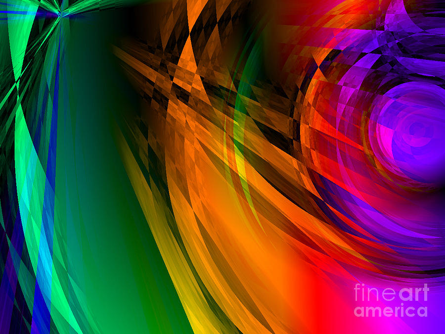 Abstract Digital Art - Rainbow Thoughts by Kristi Kruse