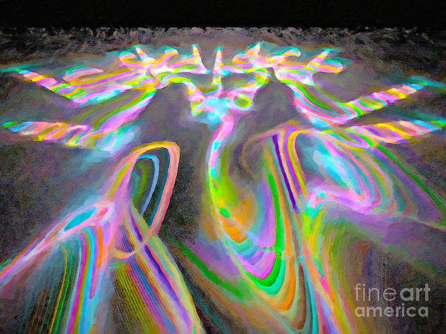 Rainbow Topography Grunge Digital Art by Dee Flouton