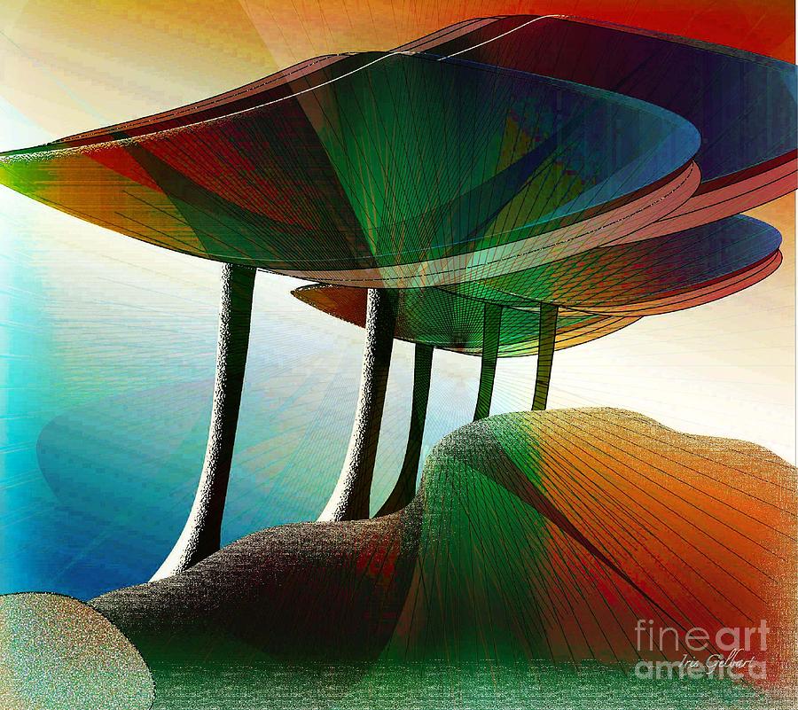 Tree Digital Art - Rainbow Trees by Iris Gelbart