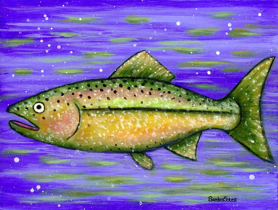 Rainbow Trout Painting by Sandra Estes
