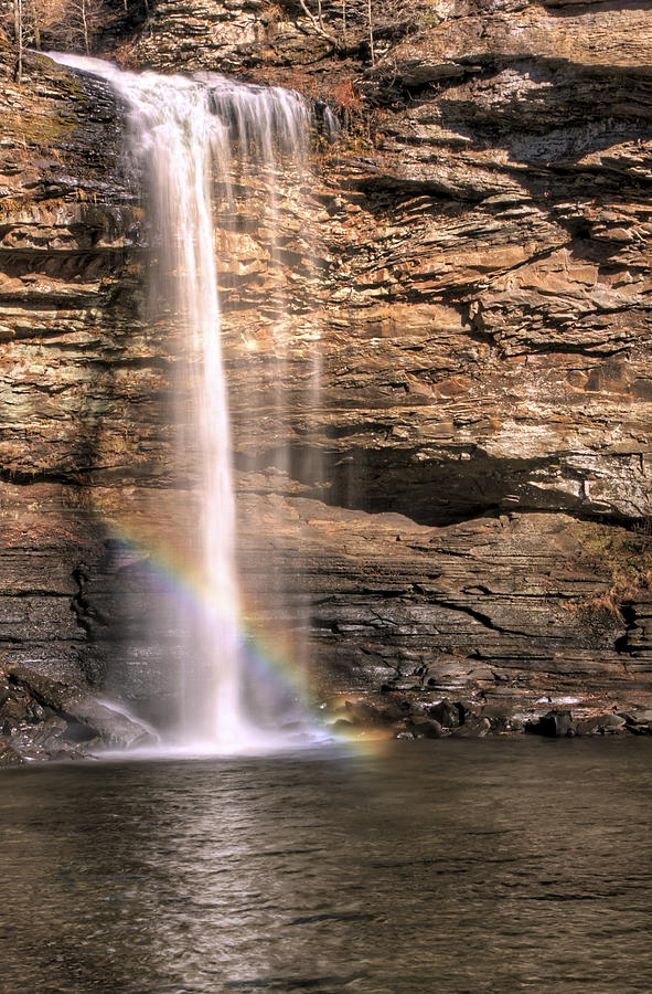 Rainbow under Cedar Falls - Petit Jean - Arkansas Photograph by Jason Politte